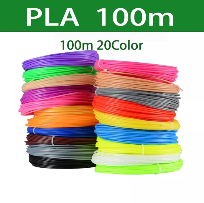 3D Pen Filament PLA Refills 20 Colors, 5m Per Color, Total 100m, 1.75mm  Filament For 3D Pen, Compatible With 3D Printing Pen (Random Color)