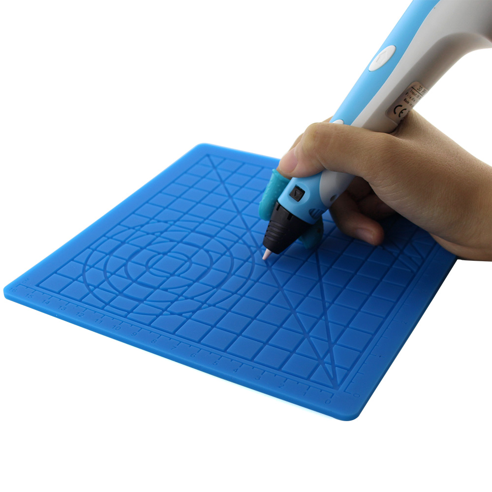 Xegood 3D Pen Pad,3D Pen Drawing Tool Silicone Pad,Silicone Pad con Plantilla Básica para Principiantes y Niños 03-Azul 