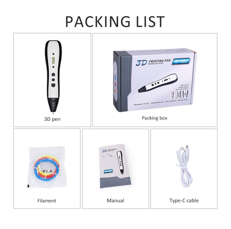 RP700C 3D printing pen - package